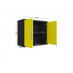 Eiffel Floating Garage Storage Cabinet with Lock and Key in Yellow Gloss