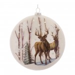 Deer Disc Ornament (Set Of 6) 6.75"H Glass