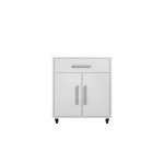 Eiffel 28.35" Mobile Garage Storage Cabinet with 1 Drawer in White Gloss