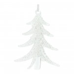 Tree Ornament (Set Of 6) 4"H, 6"H Glass, White