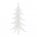 Tree Ornament (Set Of 6) 4"H, 6"H Glass, White