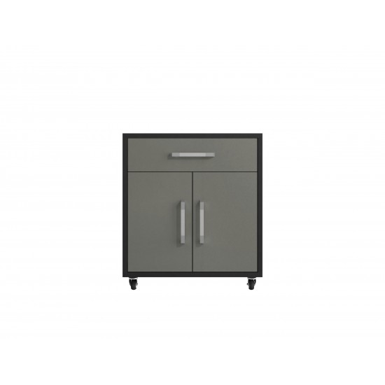 Eiffel 28.35" Mobile Garage Storage Cabinet with 1 Drawer in Grey Gloss