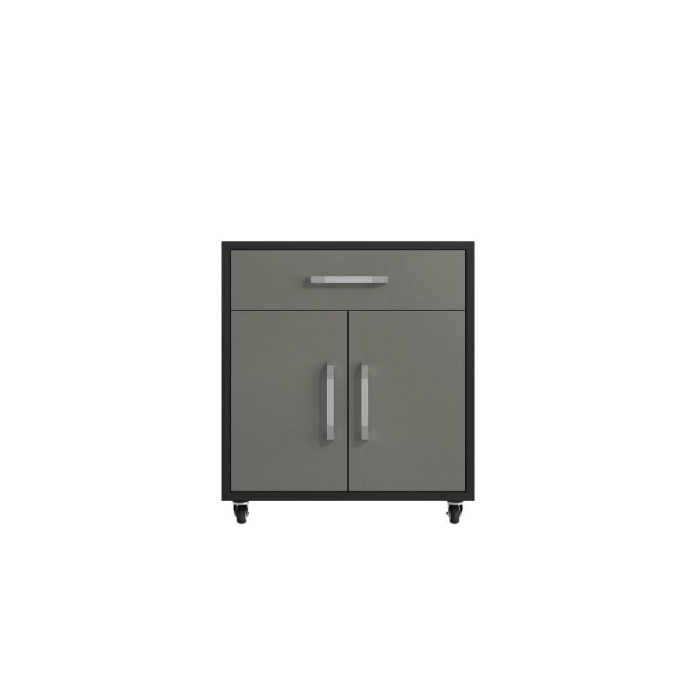 Eiffel 28.35" Mobile Garage Storage Cabinet with 1 Drawer in Grey Gloss