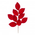 Magnolia Leaf Spray (Set Of 6) 27.5"H Polyester, Red, Brown