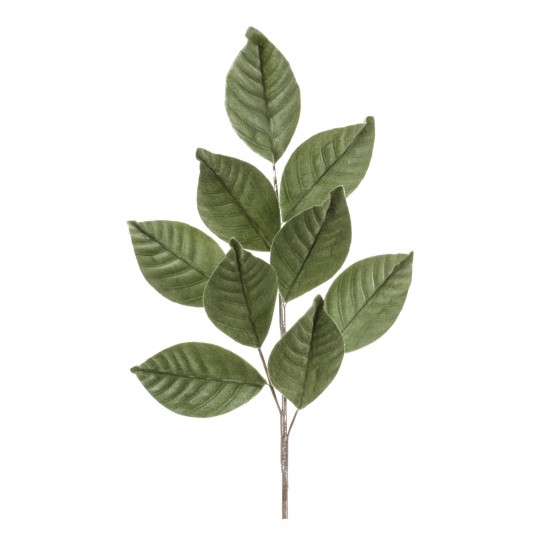 Magnolia Leaf Spray (Set Of 6) 27.5"H Polyester, Green, Brown