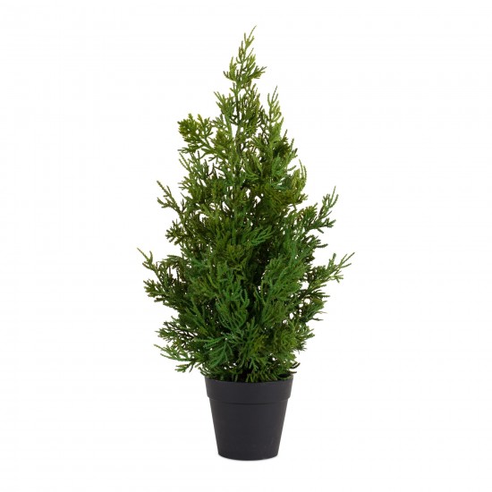 Potted Pine Tree (Set Of 2) 19"H Pvc