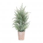 Potted Icy Pine Tree (Set Of 4) 15"H Plastic/Paper