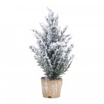 Potted Snowy Pine Tree (Set Of 6) 12"H Plastic/Paper