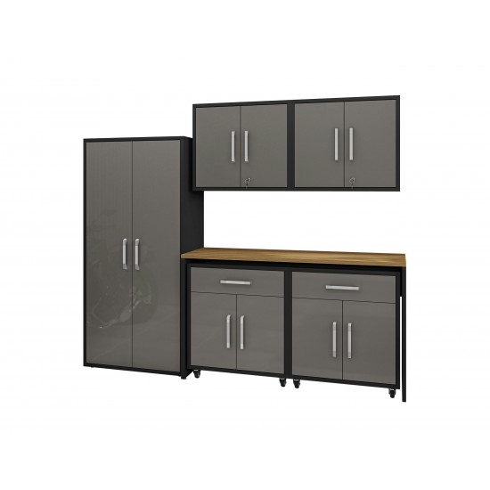 Eiffel 6-Piece Garage Storage Set in Matte Black and Grey