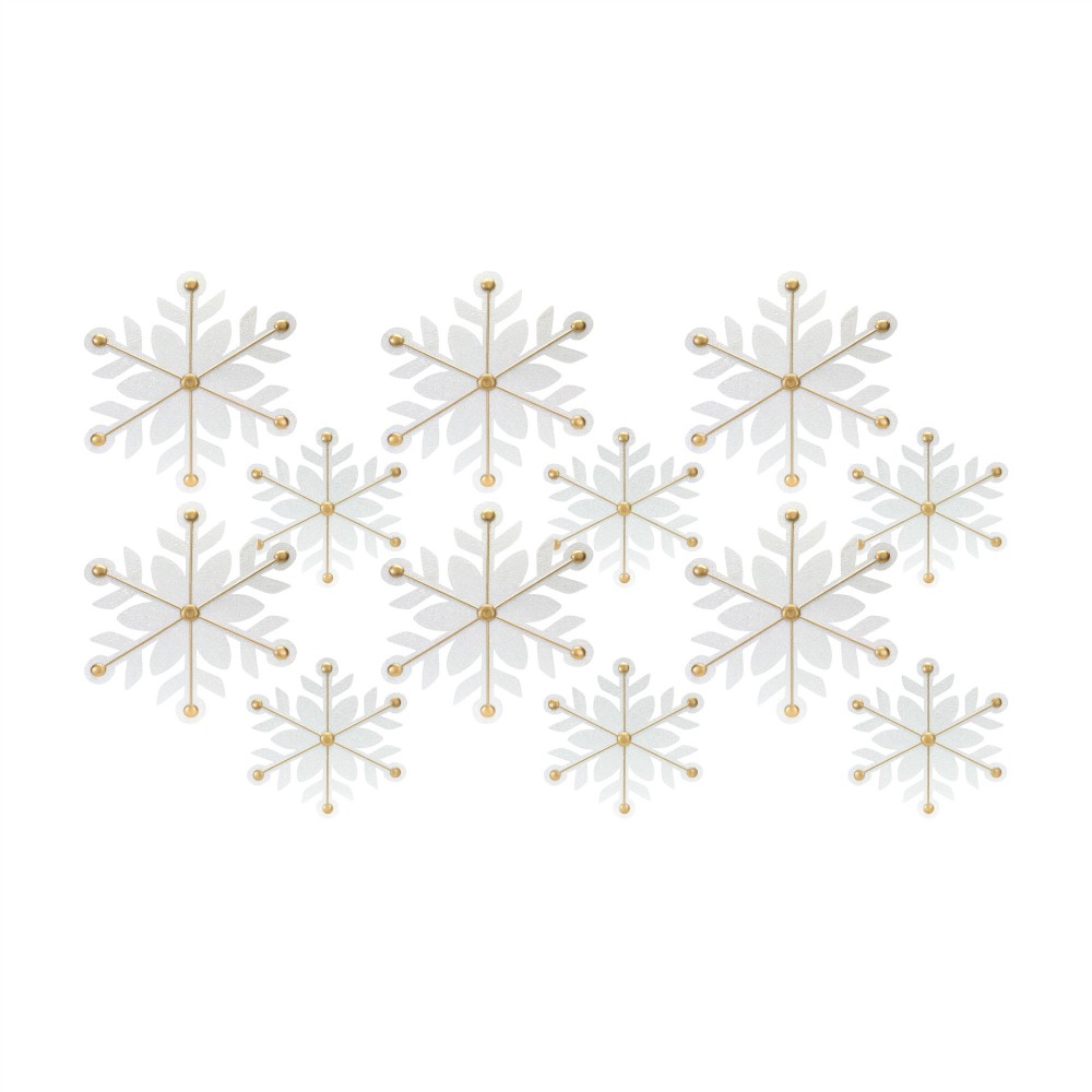 Snowflake (Set Of 12) 15.5"H, 22"H Iron