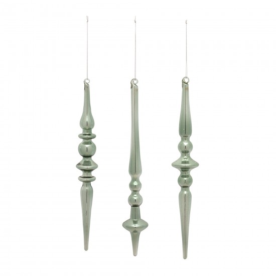 Finial Drop Ornament (Set Of 12) 12"H Glass