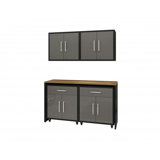 Eiffel 5-Piece Garage Storage Set in Matte Black and Grey