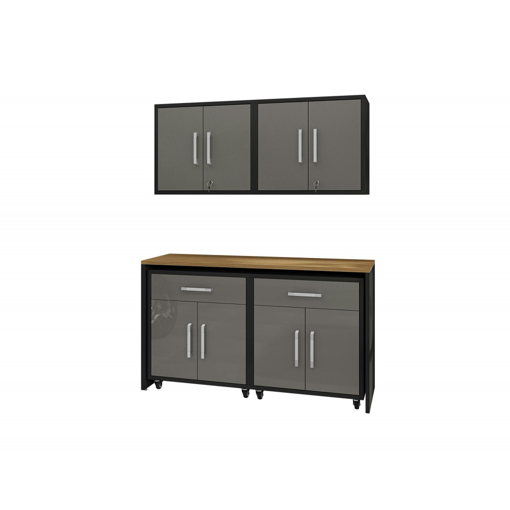 Eiffel 5-Piece Garage Storage Set in Matte Black and Grey