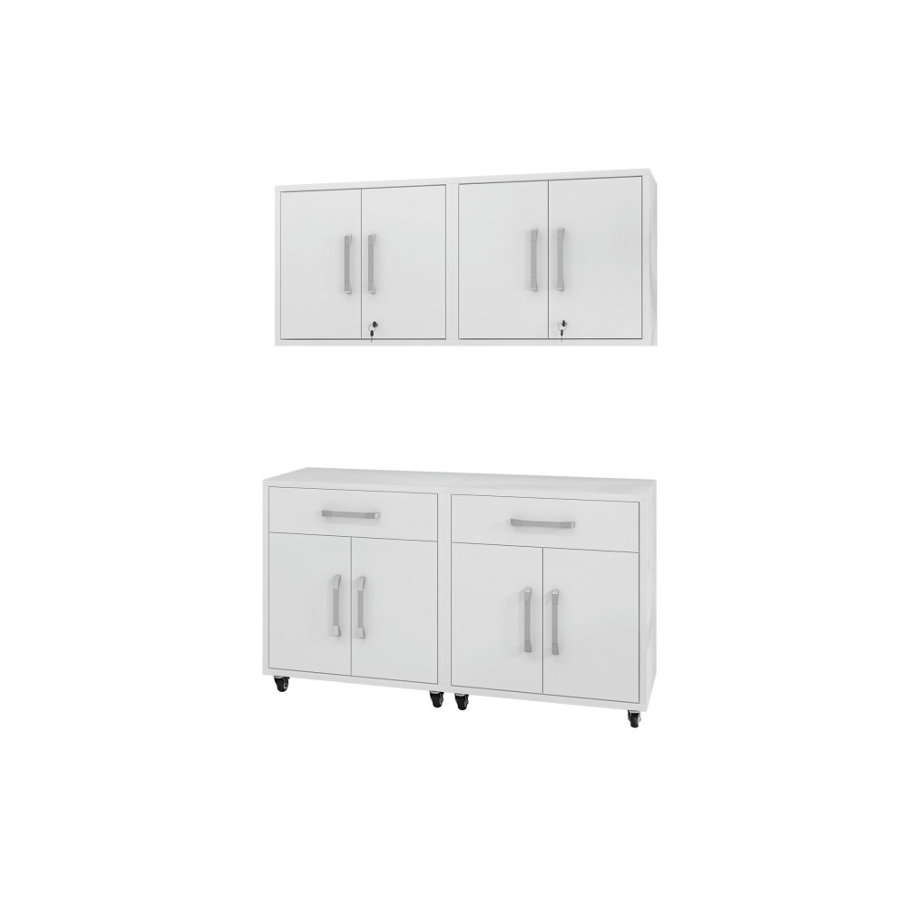 Eiffel 4-Piece Garage Storage Set in White