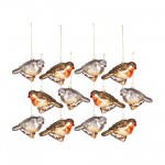 Bird Ornament (Set Of 12) 4.25"L x 3.25"H Glass