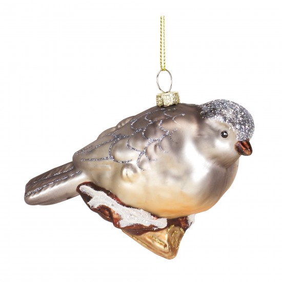 Bird Ornament (Set Of 12) 4.25"L x 3.25"H Glass