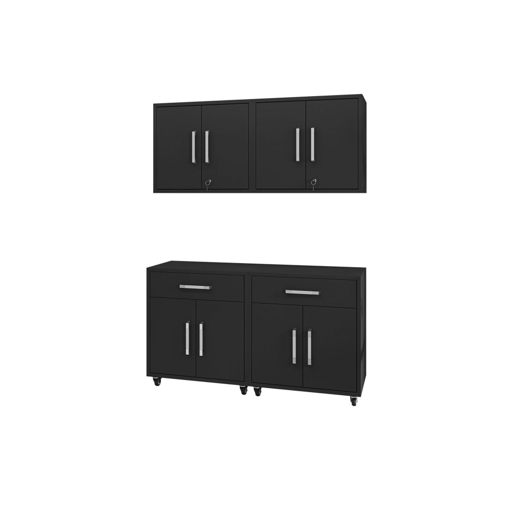 Eiffel 4-Piece Garage Storage Set in Matte Black