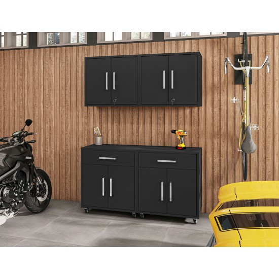 Eiffel 4-Piece Garage Storage Set in Matte Black