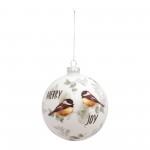 Chickadee Ball Ornament (Set Of 6) 5"D Glass