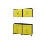 Eiffel 4-Piece Garage Storage Set in Matte Black and Yellow