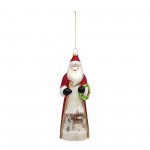 Santa Ornament 8.5"H Glass