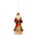 Santa Ornament (Set Of 6) 8"H Glass