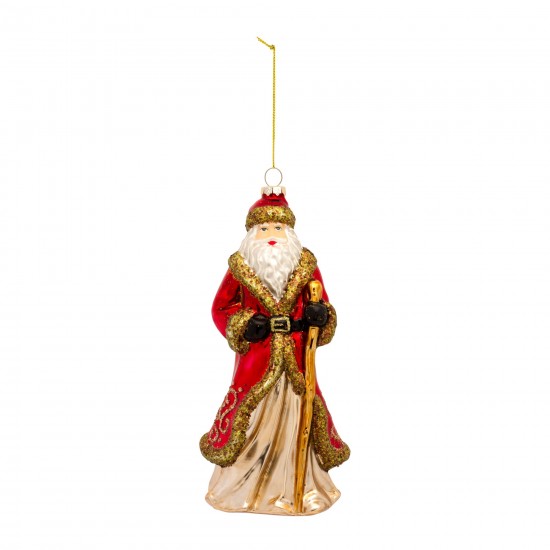 Santa Ornament (Set Of 6) 8"H Glass