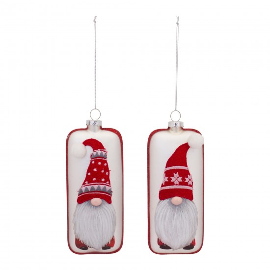 Gnome Ornament (Set Of 12) 6.25"H Glass