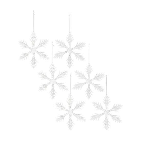 Snowflake (Set Of 6) 6.25"H Glass