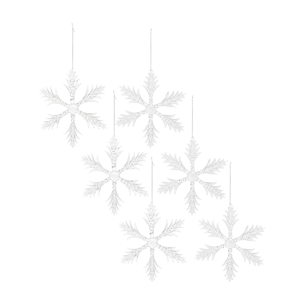 Snowflake (Set Of 6) 6.25"H Glass