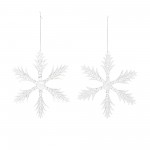 Snowflake (Set Of 6) 6.25"H Glass