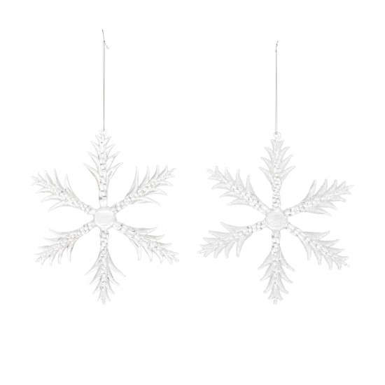 Snowflake (Set Of 6) 6.25"H Glass