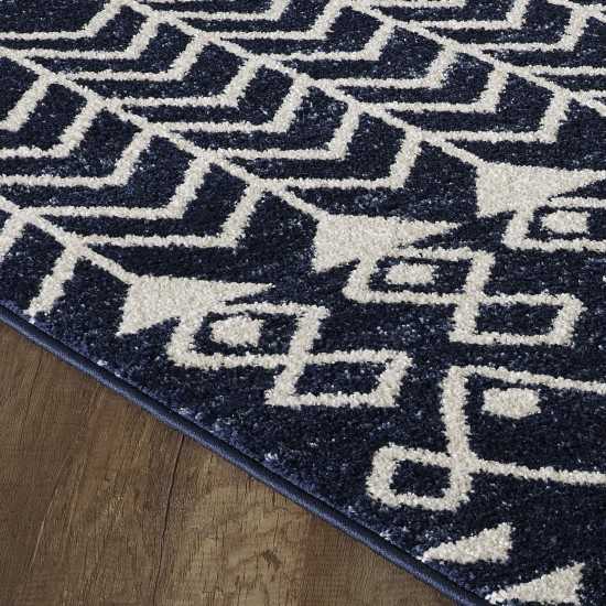 Totti Loops Navy/Cream 2x8 Southwestern Rug