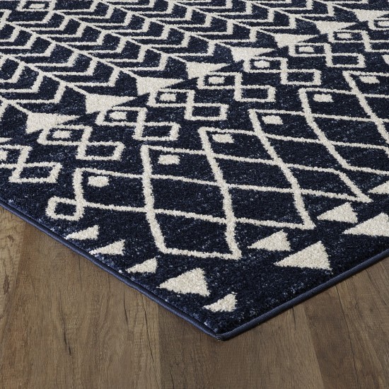 Totti Loops Navy/Cream 2x8 Southwestern Rug