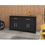 Eiffel Garage Work Station Set of 3 in Matte Black