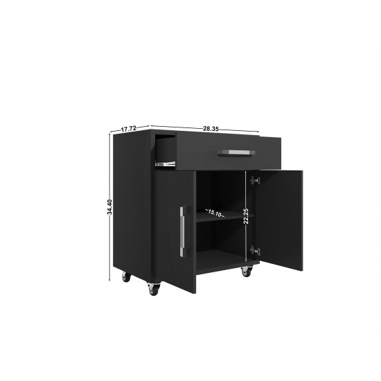 Eiffel Garage Work Station Set of 3 in Matte Black