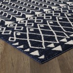 Totti Loops Navy/Cream 3x5 Southwestern Rug