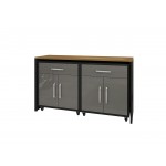 Eiffel Garage Work Station Set of 3 in Matte Black and Grey