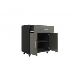 Eiffel Garage Work Station Set of 3 in Matte Black and Grey