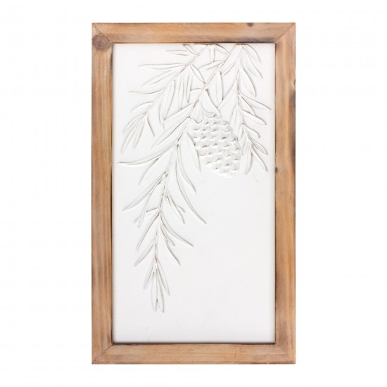 Pine Branch And Bird Frame (Set Of 2) 9"L x 14"H, 9.5"L x 15.75"H Resin/Wood