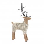 Deer W/Sweater (Set Of 2) 10.75"H, 12"H Resin/Metal, Beige, Brown