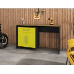 Eiffel Garage Work Station Set of 2 in Matte Black and Yellow