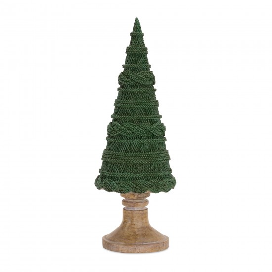 Tree (Set Of 2) 12.25"H, 18.25"H Resin, Green, Brown