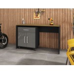 Eiffel Garage Work Station Set of 2 in Matte Black and Grey