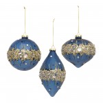 Ornament (Set Of 6) 4.25"H, 4.5"H, 6.25"H Glass