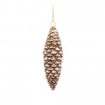 Pine Cone Ornament (Set Of 12) 6.25"H, 7.25"H Glass, White, Brown