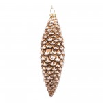 Pine Cone Ornament (Set Of 12) 6.25"H, 7.25"H Glass, White, Brown