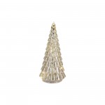 Led Tree (Set Of 4) 6.5"H, 7.75"H, 10"H, 12"H Glass 6 Hr Timer