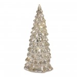 Led Tree (Set Of 4) 6.5"H, 7.75"H, 10"H, 12"H Glass 6 Hr Timer