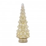 Led Tree (Set Of 3) 10"H, 13.25"H, 15.5"H Glass 6 Hr Timer